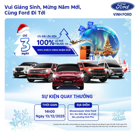 FLASH SALE LỚN NHẤT NĂM – Vui Giáng Sinh, Mừng Năm Mới, Cùng Ford Đi Tới