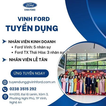 SHOWROOM Ô TÔ VINH FORD TUYỂN DỤNG
