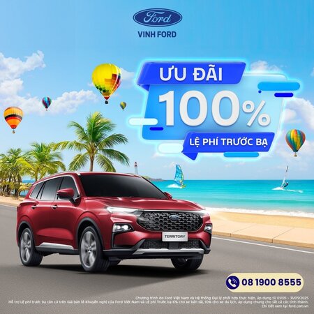 SỞ HỮU FORD TERRITORY – ƯU ĐÃI LÊN TỚI 100% LỆ PHÍ TRƯỚC BẠ!