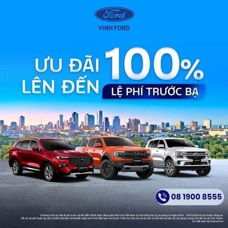 VINH FORD CHƯƠNG TRÌNH KHUYẾN MÃI THÁNG 7/2025 “RƯỚC FORD VỀ NHÀ - HÈ THÊM RỘN RÃ”